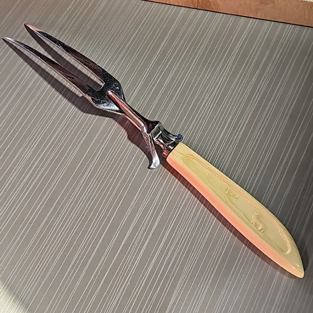 Vtg 1950s Henley & Co German‎ Stainless Solingen Alaska Scene Carving Set